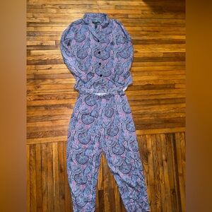 Lauren Ralph Lauren Women's Short Sleeve Pajama Set Size S Embroidered Logo